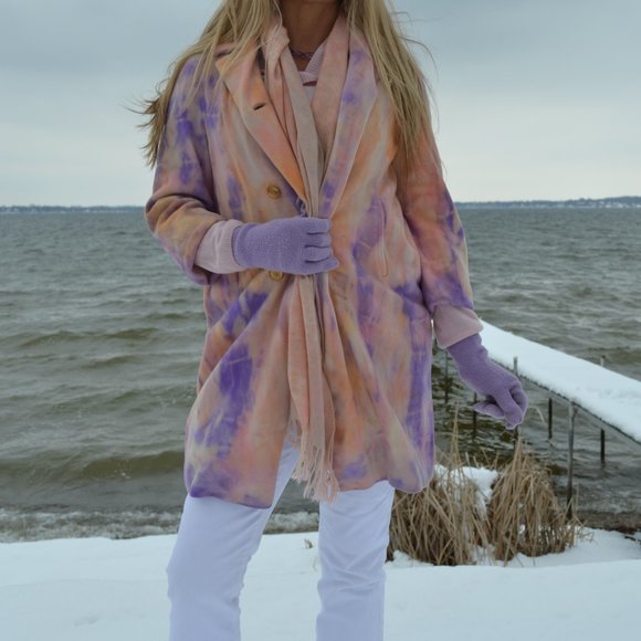 Cashmere mink pea Coat orange pink white ivory purple blue 10 12 14 16 XL medium